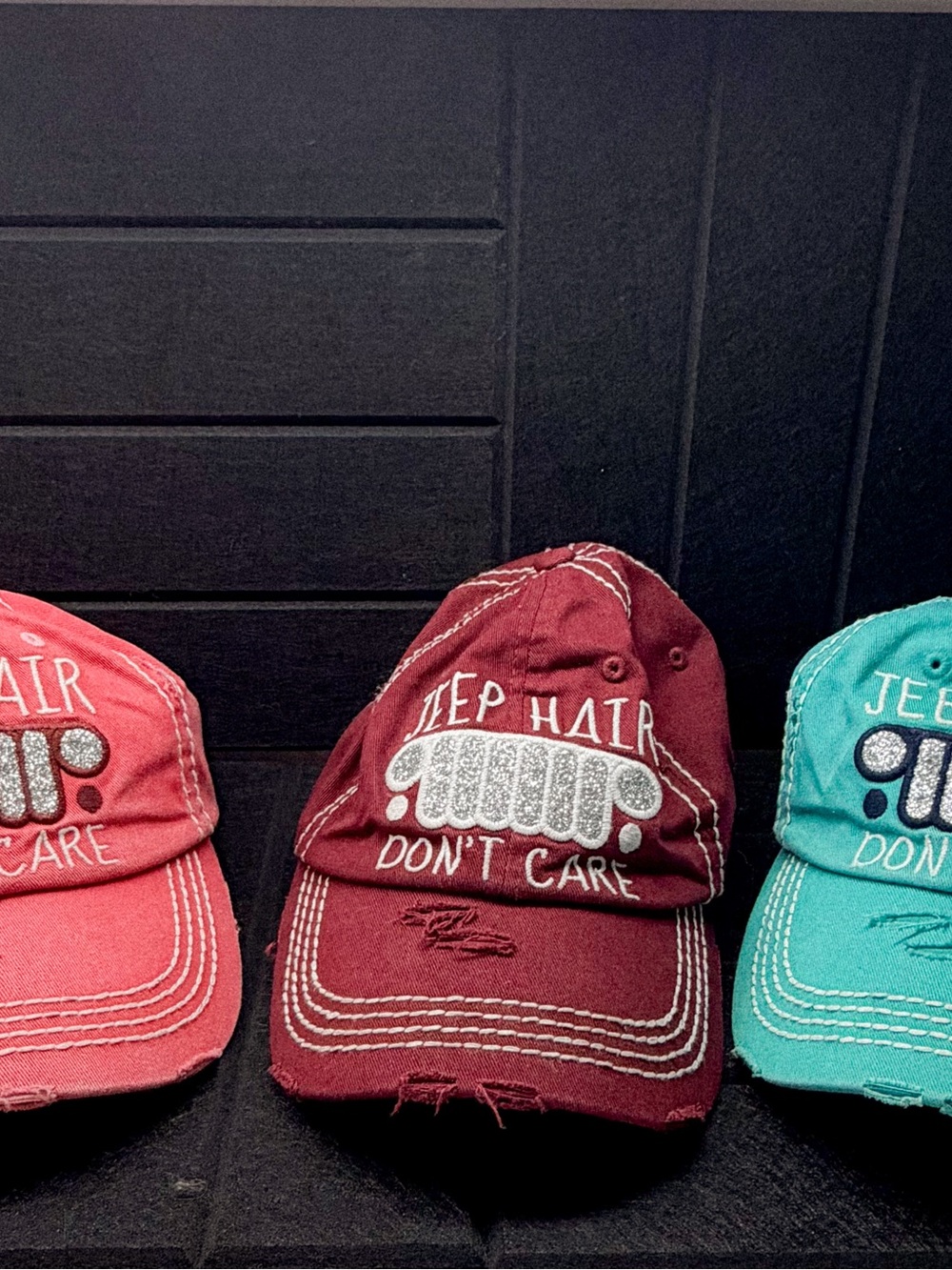 "Jeep Hair Don't Care" women’s Baseball Cap - set of 3!!